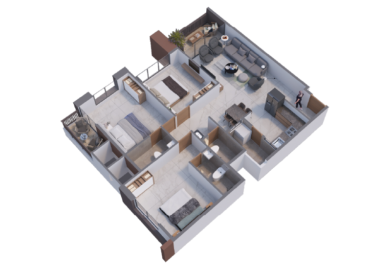 3 BHK Floor Plan